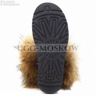 Угги UGG Fox Fur Metallic Black Ар-N125