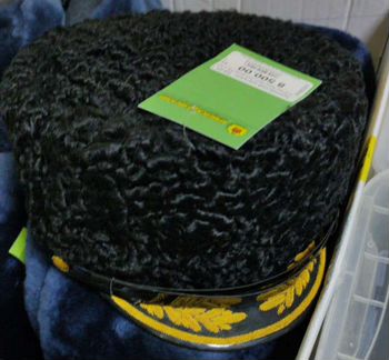 Шапка каракуль вмф с козырьком с вышивкой