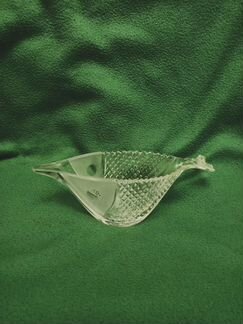 Икорница хрустальная с ложкой