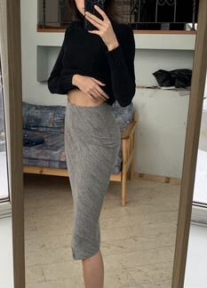 Юбка миди серая Zara