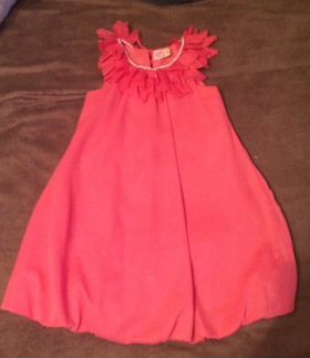 Платье коралловое 11-12