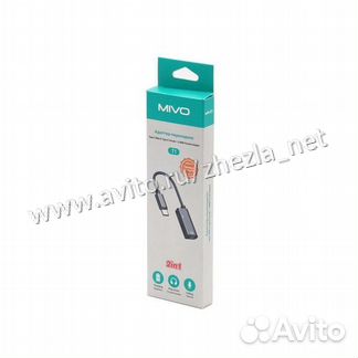 Переходник Type-C to jack 3.5 to Type-C Mivo T1