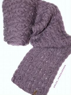 Шарф вязаный женский «Лавандовое облако» новый руч