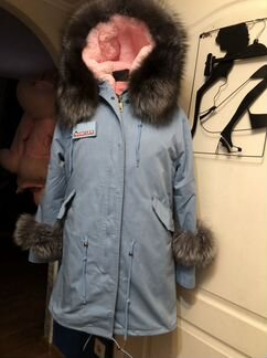 Куртка парка Moncler Чернобуркой 56/62