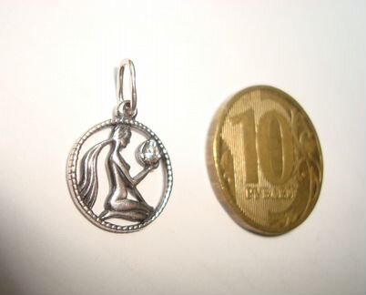 Подвеска Дева с фианитом 1.4см. Серебро Пр.925