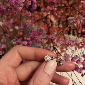 Комплект из серебра кольцо+серьги