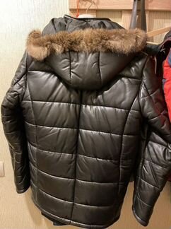 Мужская зимняя кожаная куртка