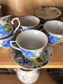 Сервиз кофейный с синими цветами