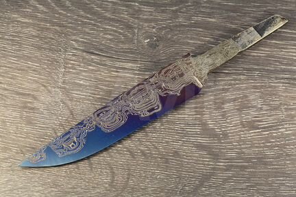 Клинок ножа - ламинатный дамаск с никелем - 8