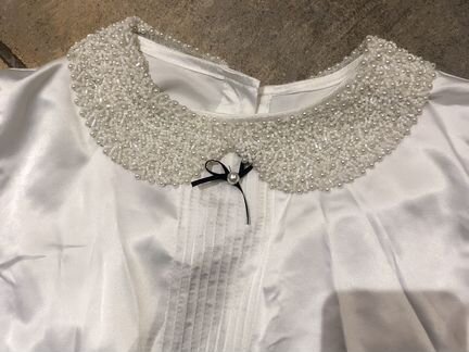 Блузка белая шёлковая р 146