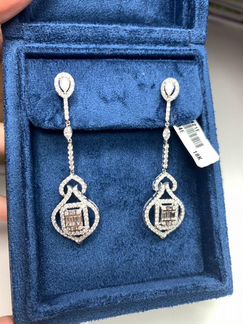 Золотые серьги с брилоиантами в стиле Messika