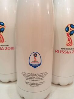 Бутылка-термос кубок fifa 2018г белый перламутр