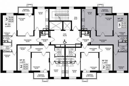 3-к квартира, 68.3 м², 9/17 эт.