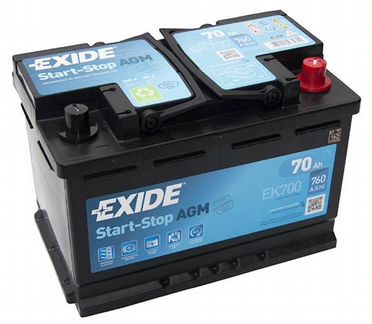 Аккумулятор Exide EK700 AGM Start-Stop 70 Ач 760А