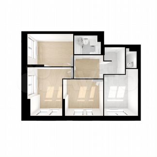 3-к квартира, 65.5 м², 33/33 эт.