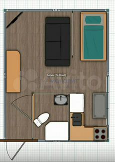 Квартира-студия, 34.5 м², 1/6 эт.