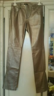 Брюки золотые, чёрные кожа ричмонд