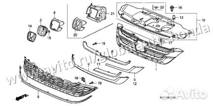 Решетка радиатора Хонда Црв 3 рест
