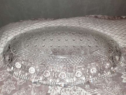 Блюдо ладья менажница хрусталь Новая