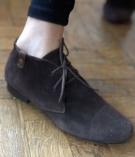 Туфли из натуральной замши, коричневые