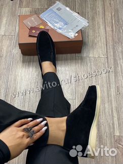 Лоферы лоро пиана черные