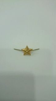 Звезда на погоны 13 мм(рефленая) золотая (латунь)