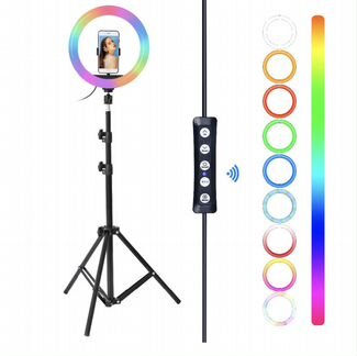 Кольцевая RGB (разноцветная) лампа со стойкой