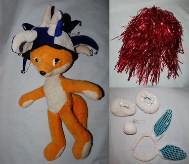 Парик карнавальный шапка с бубенцами уши зайца