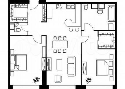 2-к квартира, 97.1 м², 30/37 эт.