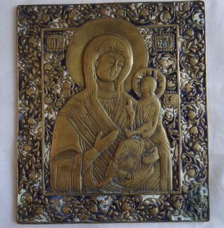 Литьё Тихвинская Богородица Эмаль (16 на 18 см. )