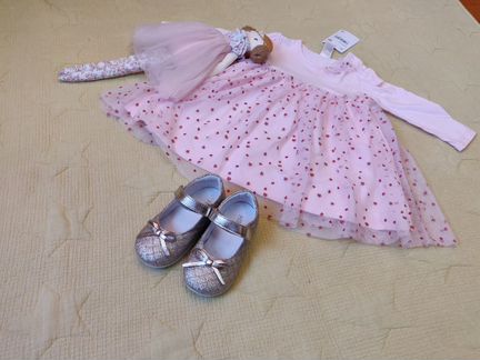 Туфли Happy Step 21, платье C&A 80 новые