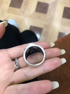 Кольцо мужское череп с камнями