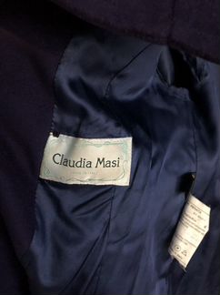 Фиолетовое кашемировое пальто с воротником стойка