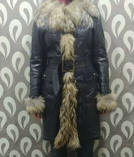 Пальто-дубленка, нат. кожа+ нат. овчина