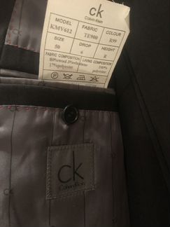 Мужской костюм Calvin Klein р.50 антрацит/полоска