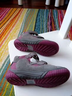 Ботинки для девочки, р-р 25 серо-розовые, новые