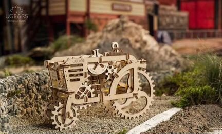 Модель Ugears - Трактор, Прицеп для трактора