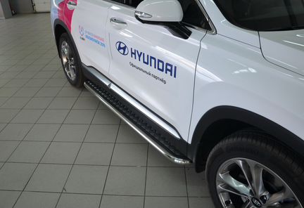 Пороги с листом Hyundai Santa Fe 2018 IV