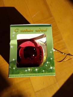 Новогодняя игрушка ёлочка фонарик стекло идеальная