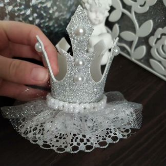 Серебряная корона для девочки ручной работы