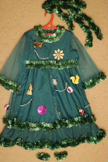 Новогоднее платье Елочка на 6-7 лет